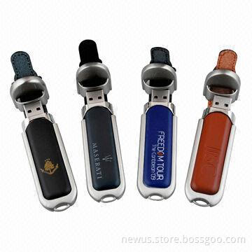 Exquisite real leather flash drive